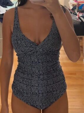 Black & White Chevron One-Piece Swimsuit
